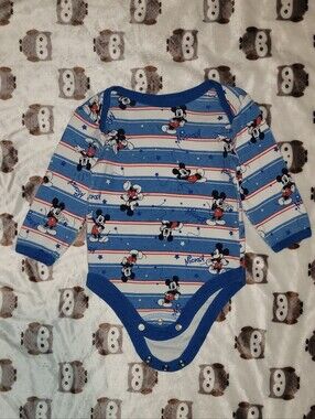 $1 | 0-3m | 'Mickey Mouse' Long Sleeved Bodysuit/Onesie